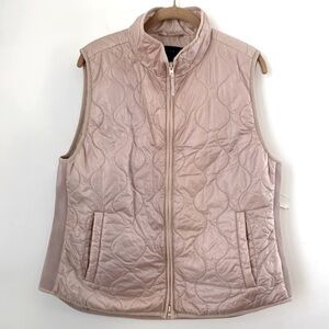 J Crew Quilted Primaloft Blush Pearl Zip Vest